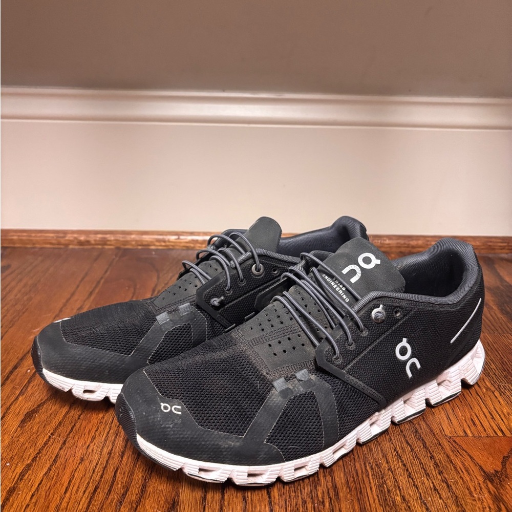 On Running Men's Charcoal and White Athletic Shoes